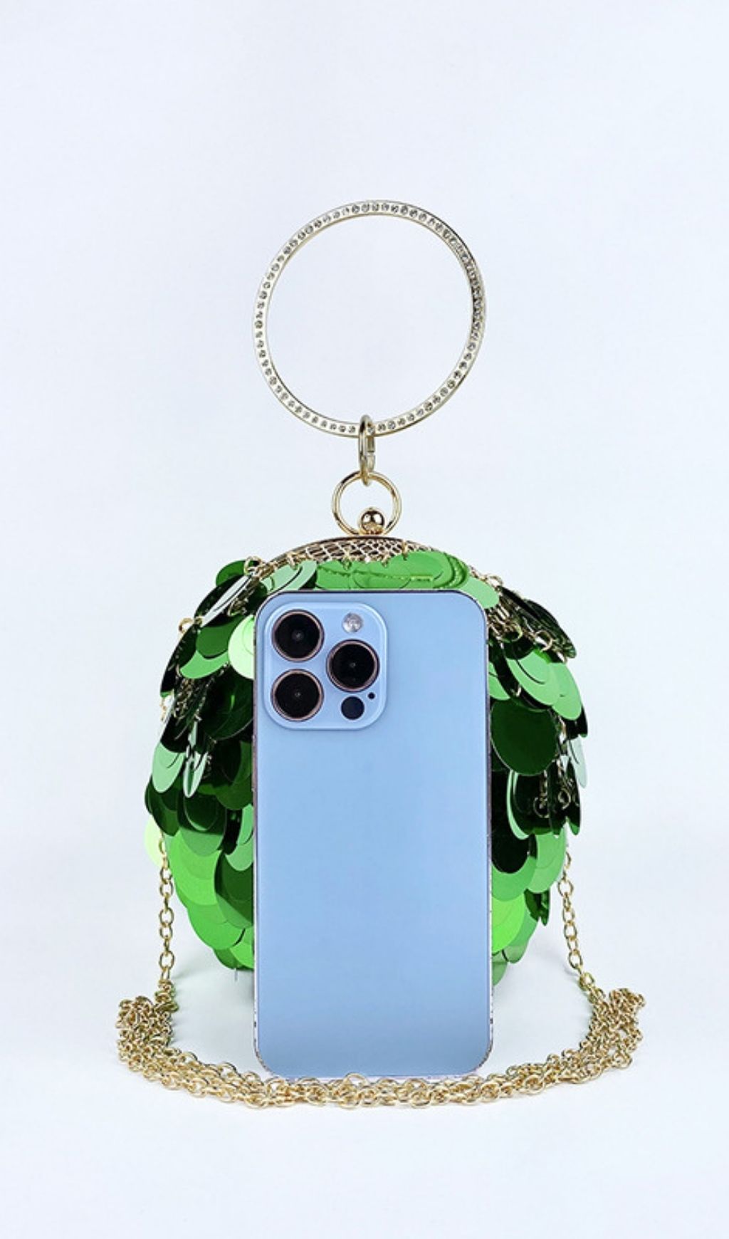 2f60bcbce6741d399366cf146f430d0a.jpg Fashionslee Women Adaiba Green Ball Sequin Bag