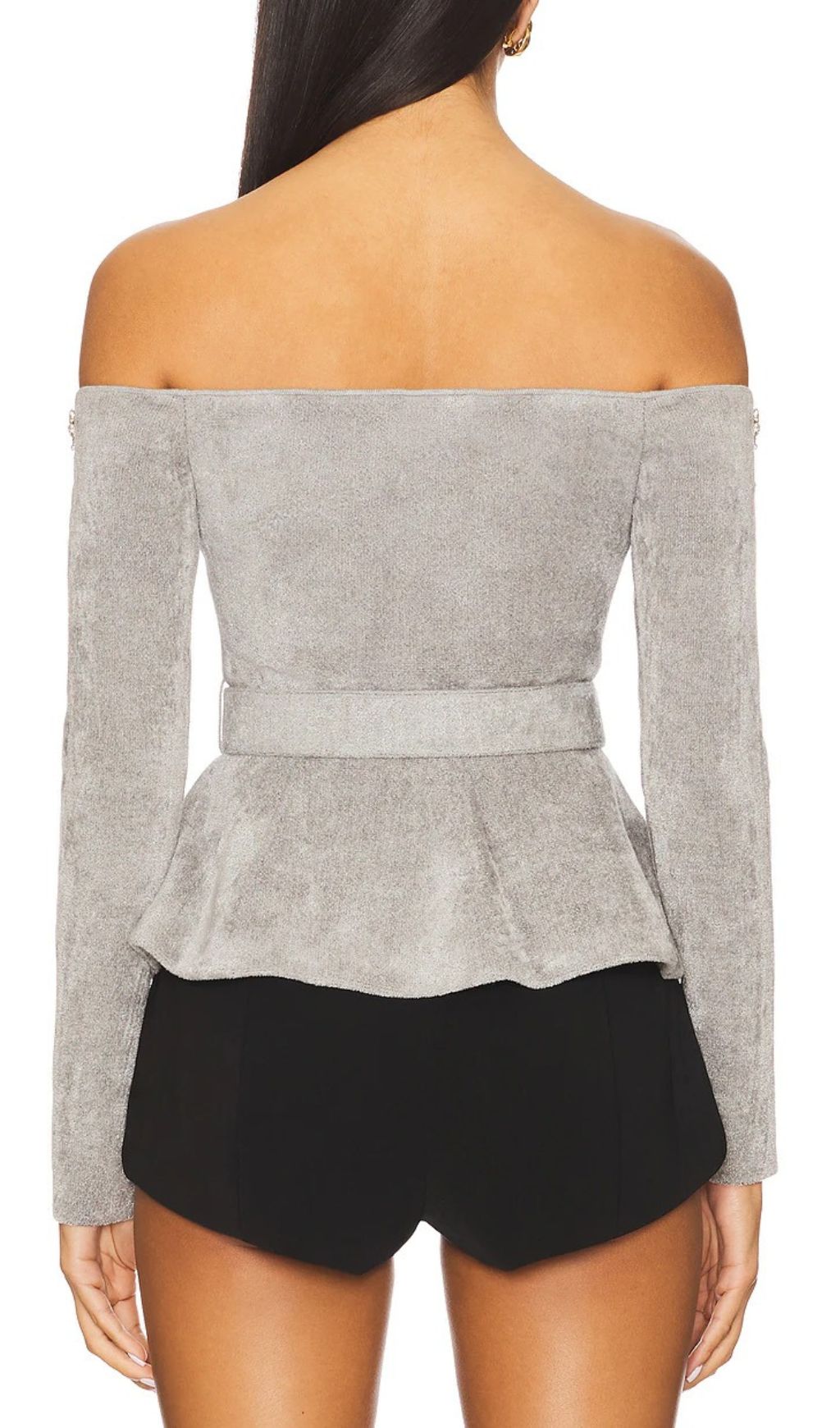 Fashionslee Women Harlean Grey Diamante Belt Cardigan