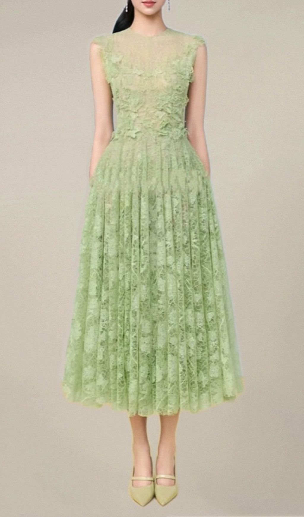 Fashionslee Women Hisaye Lace Mesh Maxi Dress