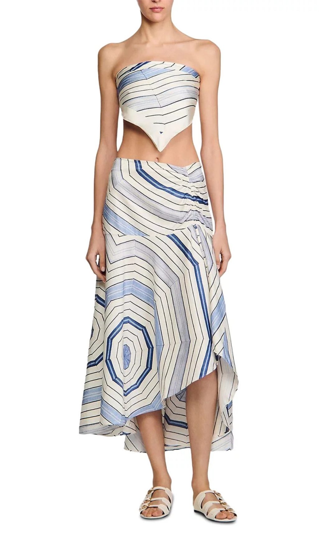 Fashionslee Women Spiral Motif Maxi Skirt