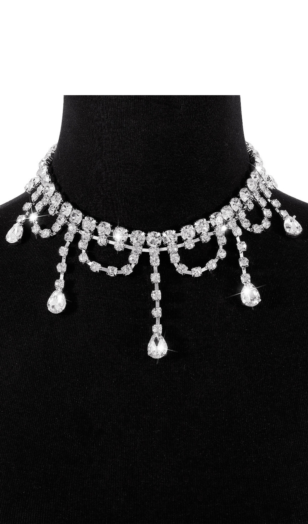 Fashionslee Women Silver Rhinestone Tassel Claw Chain