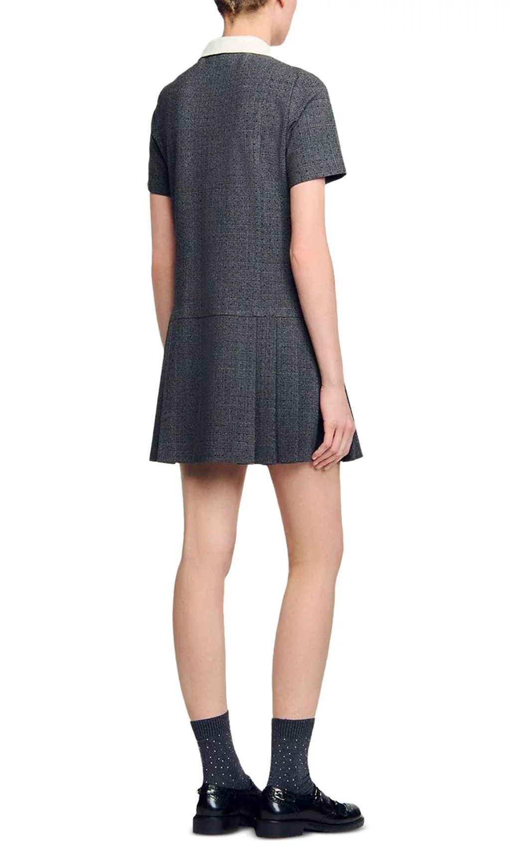 Fashionslee Women Mini Pleated Dress With Rhinestones