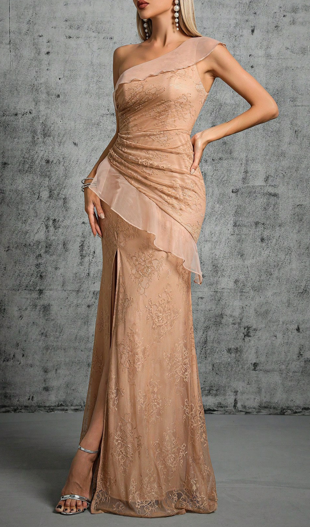2fea59bc824d61c1ee033f540eba5a80.png Fashionslee Women Genevra One-Shoulder Mesh Maxi Dress