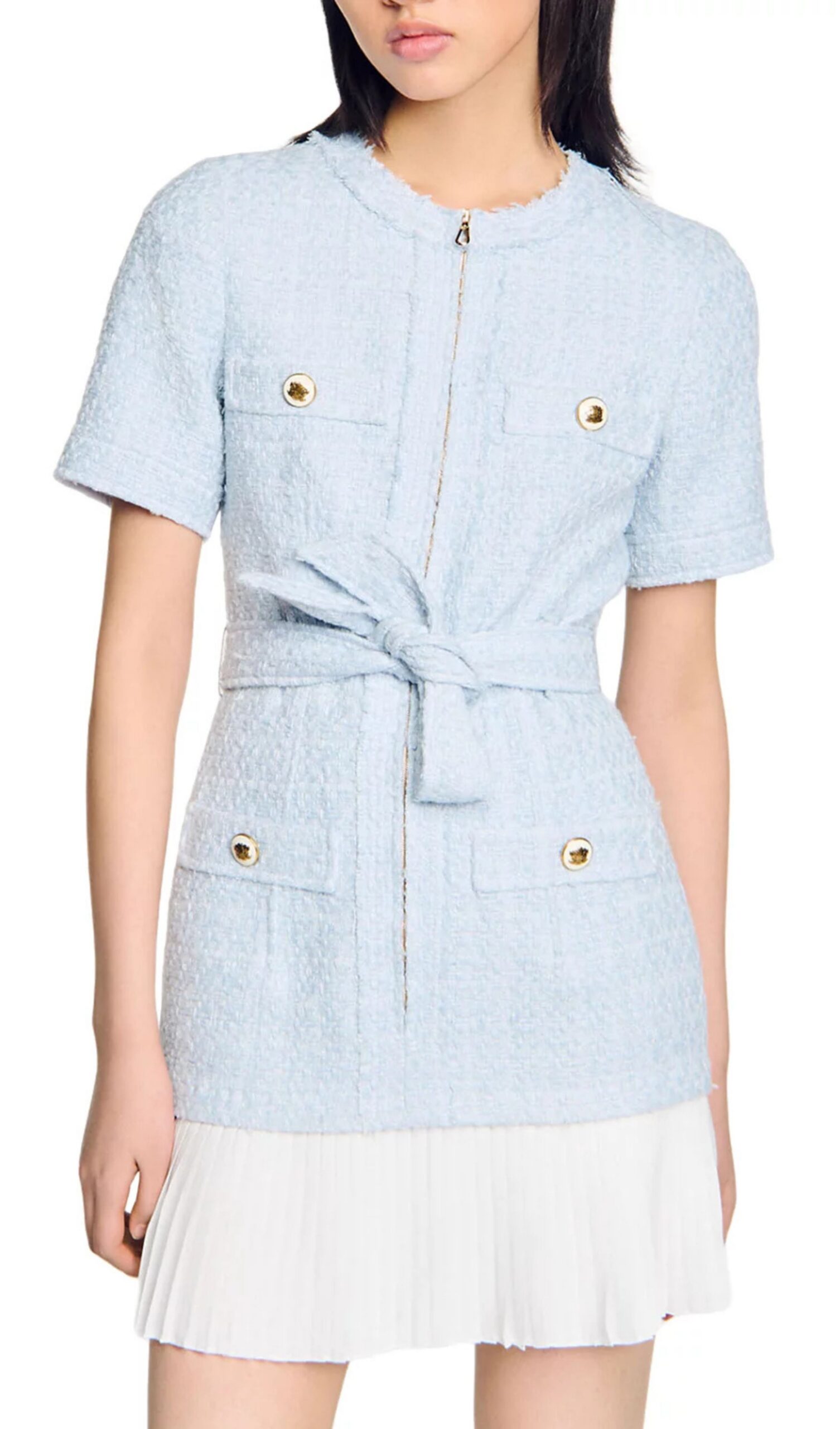 30724ce69f6f8c0d202a645a94bc5fa8.jpg Fashionslee Women Short Tweed Dress