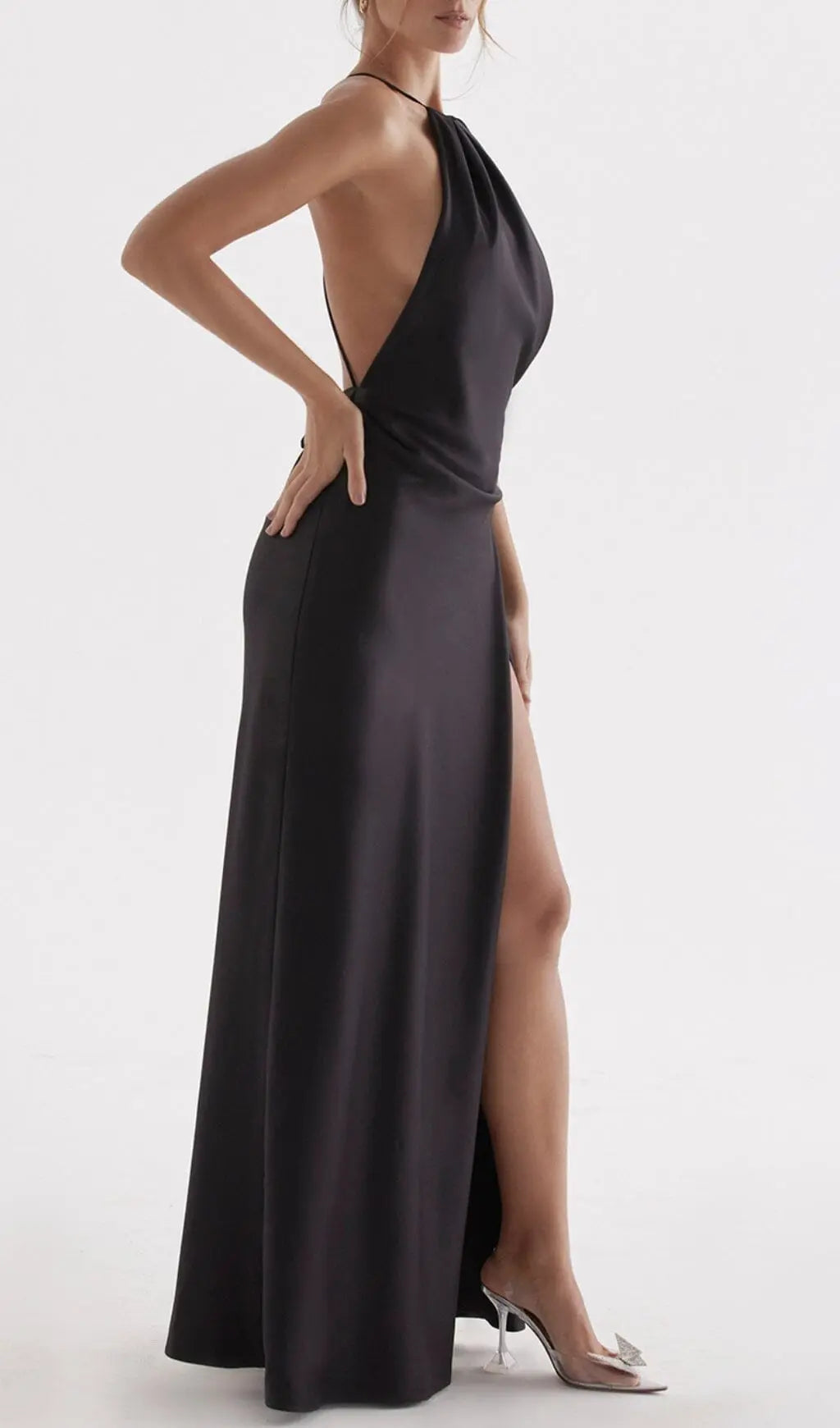 308f0fb27f81045c780e6cac7a6f5639.jpeg Fashionslee Women Black Thigh Slit Maxi Dress