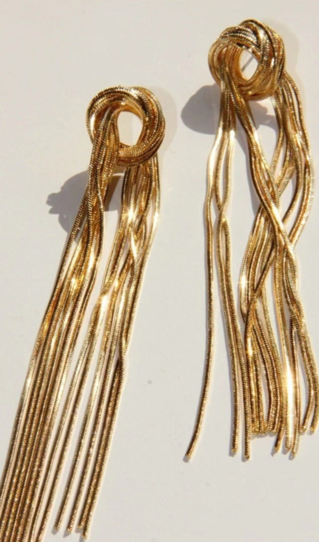 Fashionslee Women Gold Tied Tassel Earrings