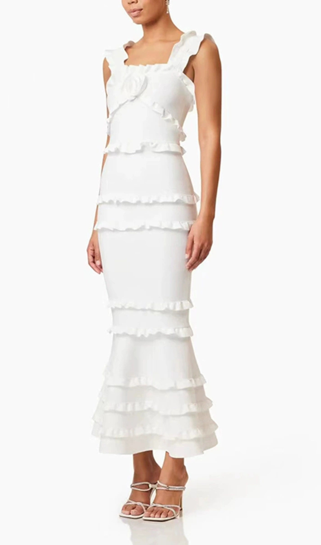 309c905833484716677f213882242edc.jpg Fashionslee Women Duana White Flower Midi Dress