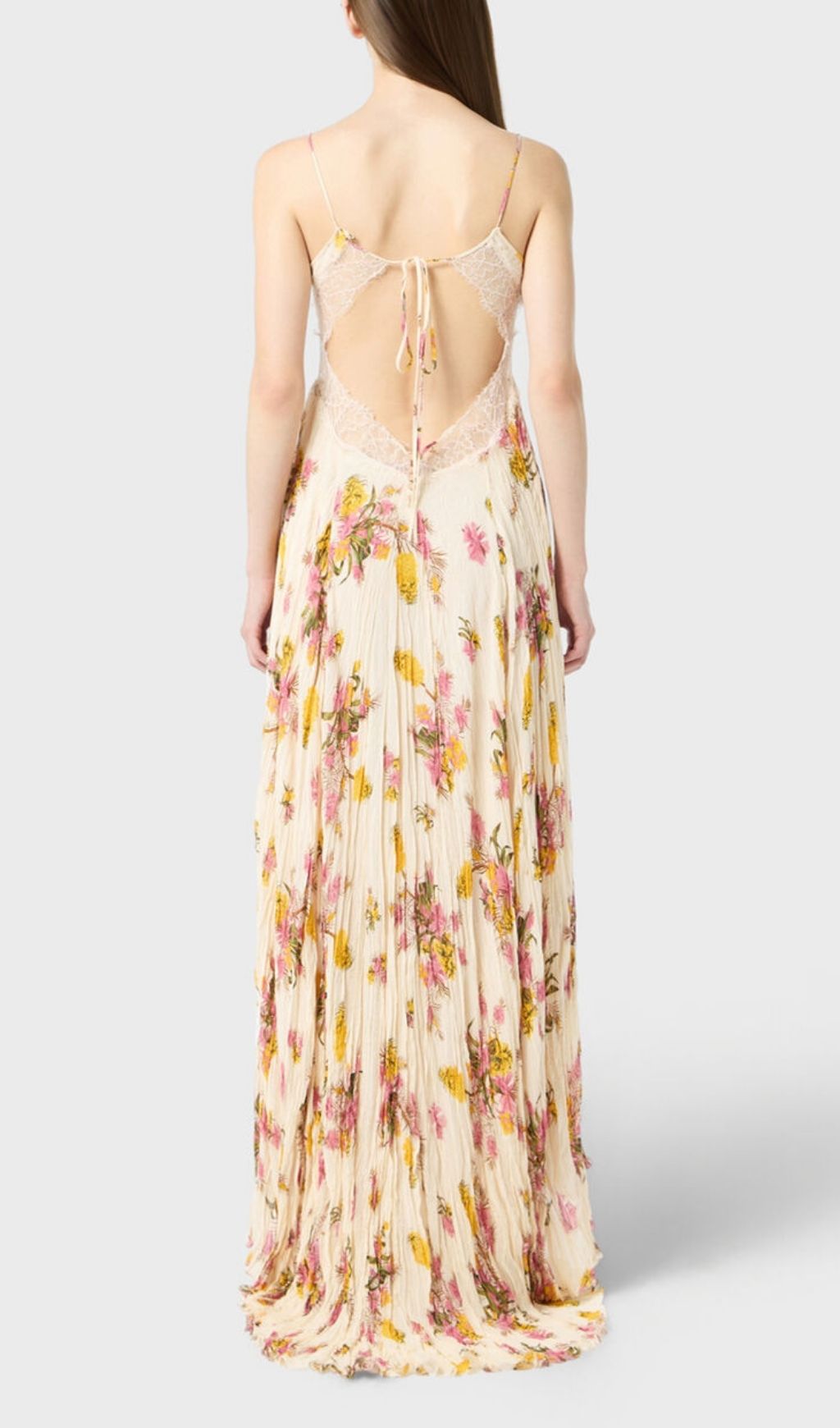 Fashionslee Women Khloe Lace Floral Pleated Maxi Dress