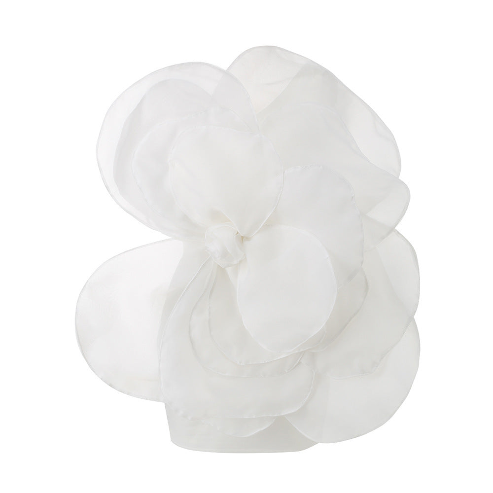Fashionslee Women One Shoulder Flower Mini Dress In White