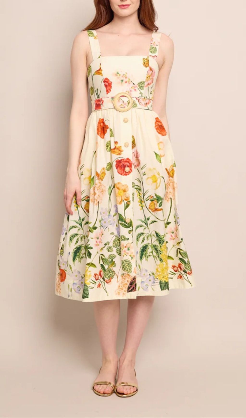 Fashionslee Women Ezria Floral Printed Midi Dress