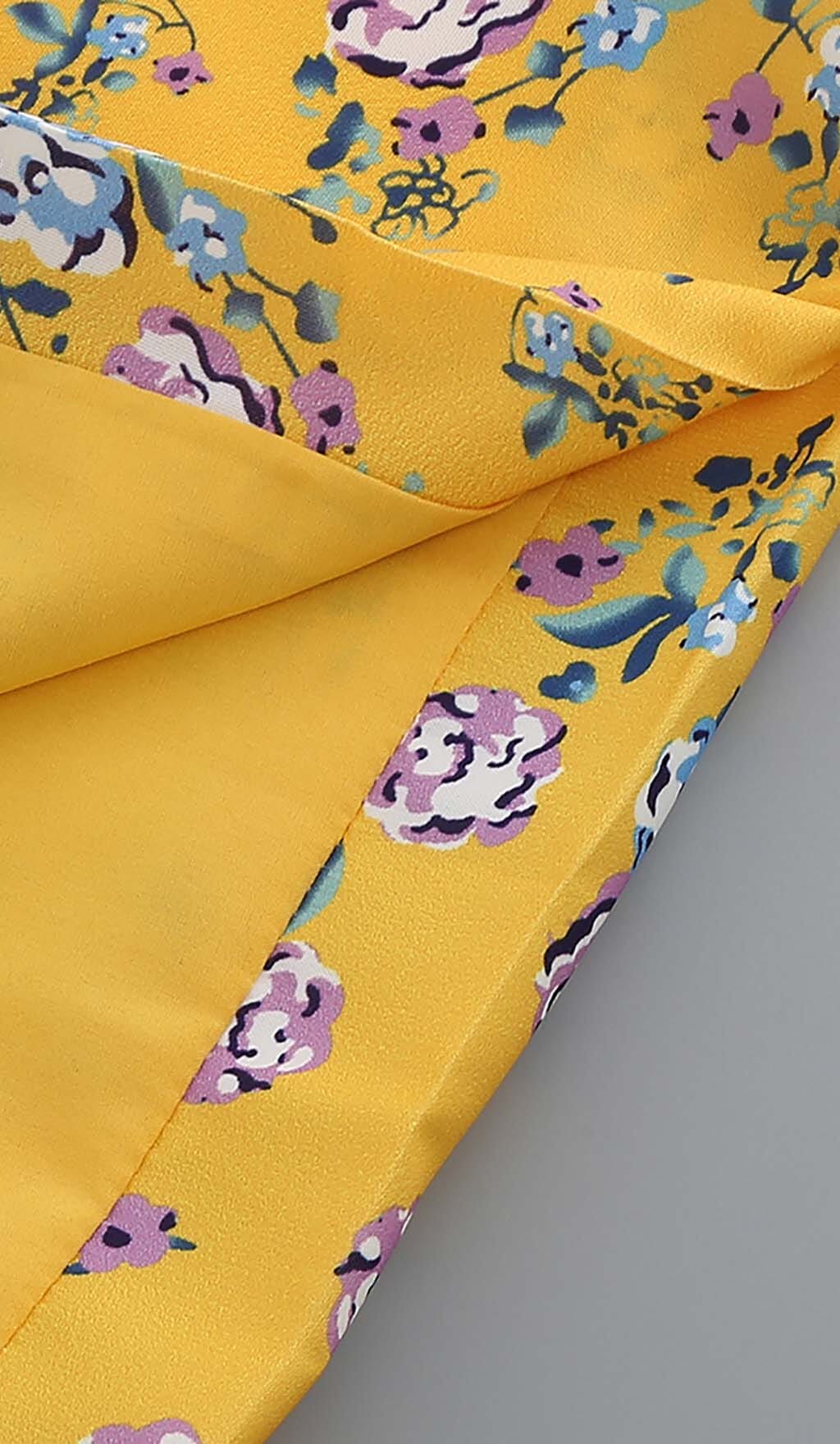 3204d5cbb7aeb15e86f93f7011b8fd87.jpeg Fashionslee Women Floral Design Two Piece Set In Yellow
