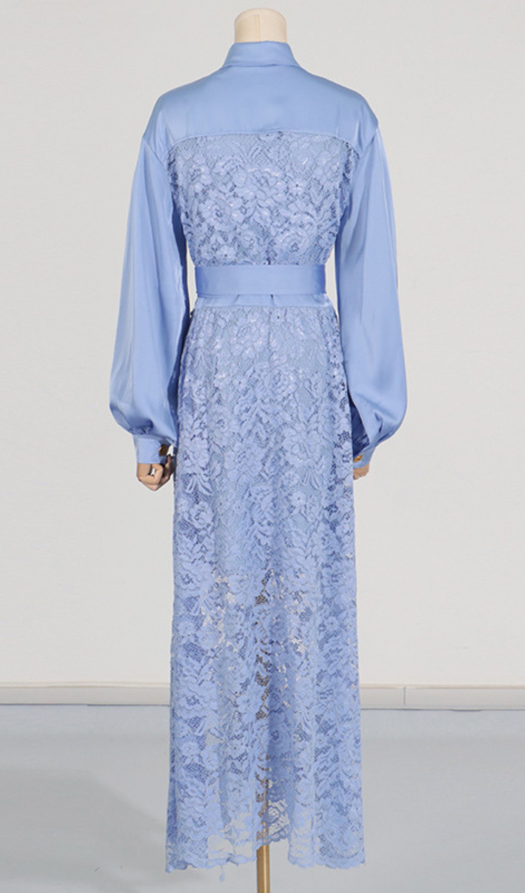 Fashionslee Women Carissa Embroidery Belt Long Sleeve Maxi Dress