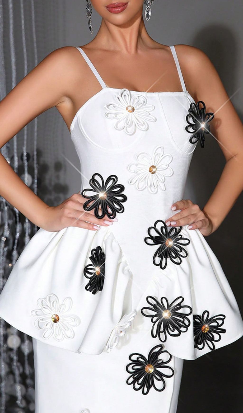 32345ba2c60cfc5250c981550d0adcc9.jpg Fashionslee Women Hada Flower Embellished Midi Dress
