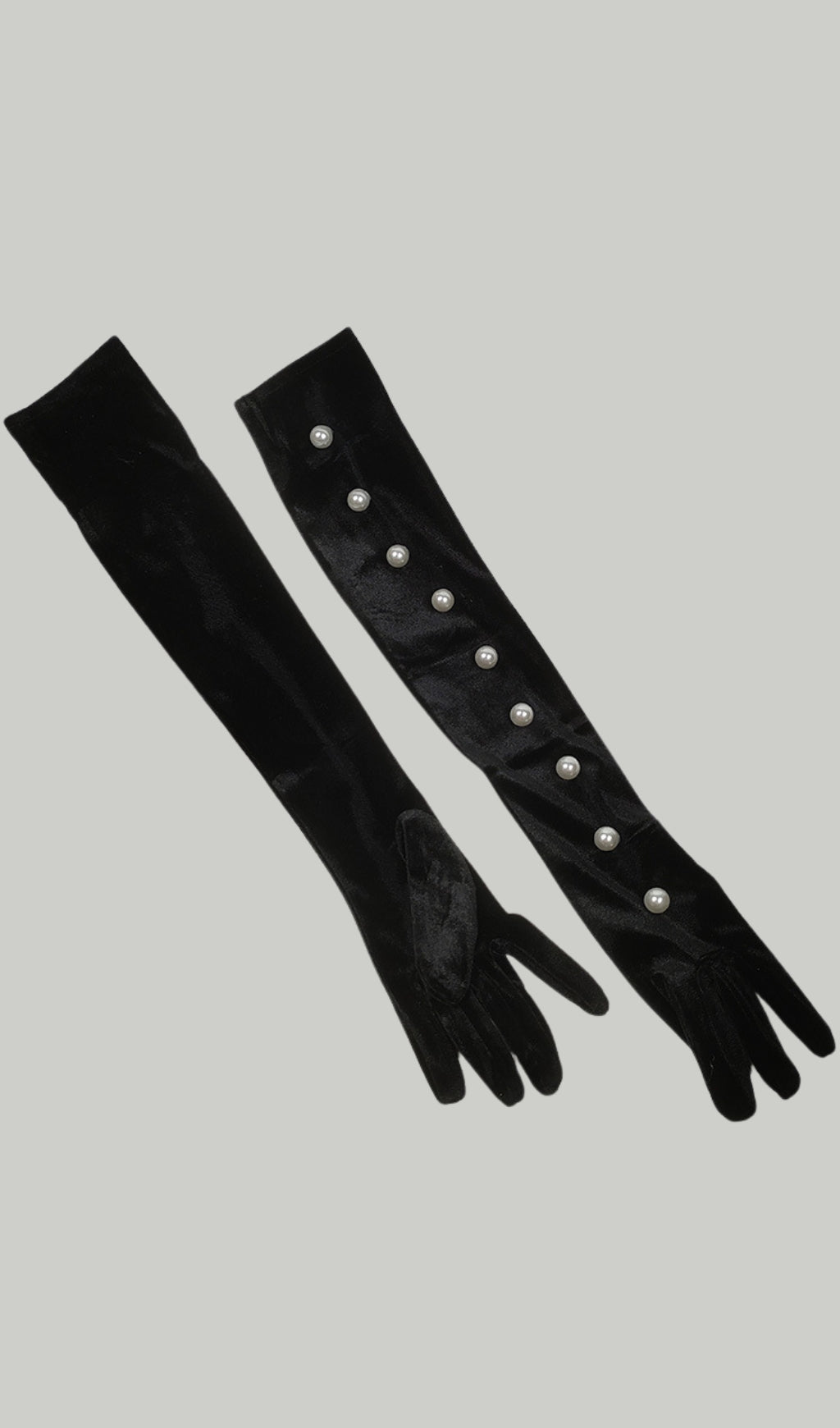 Fashionslee Women Black Pearl Embellished Gloves