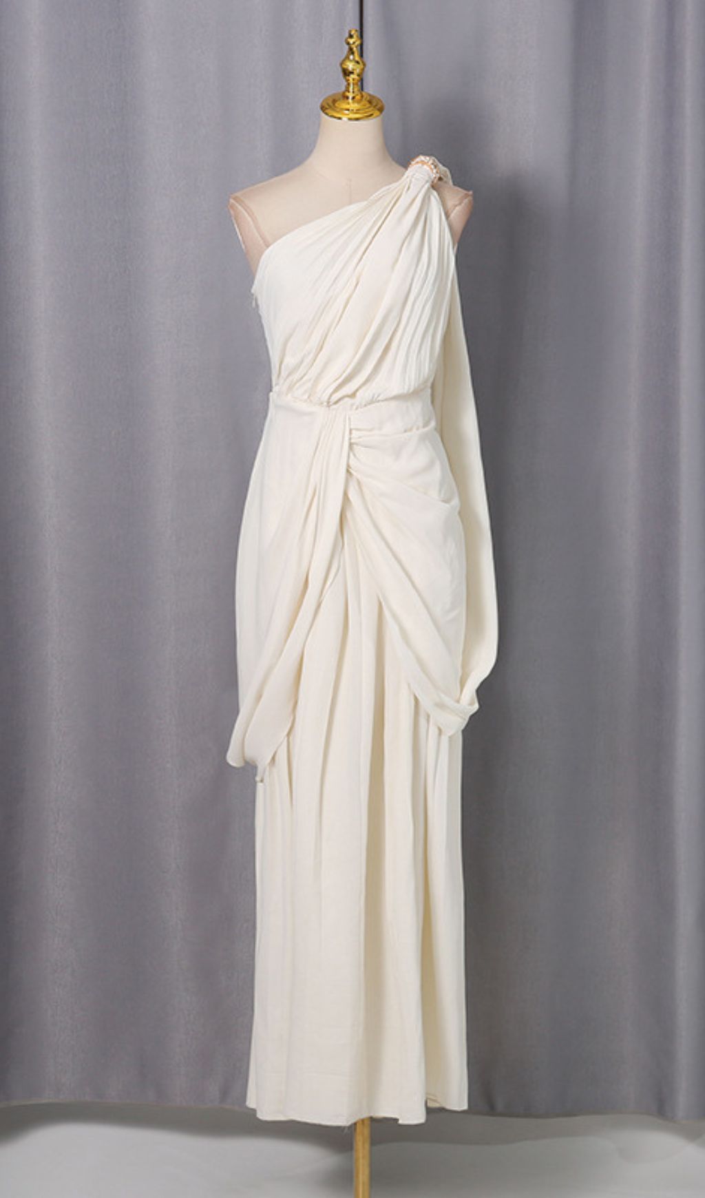 Fashionslee Women Jenise One-Shoulder Ruched Maxi Dress