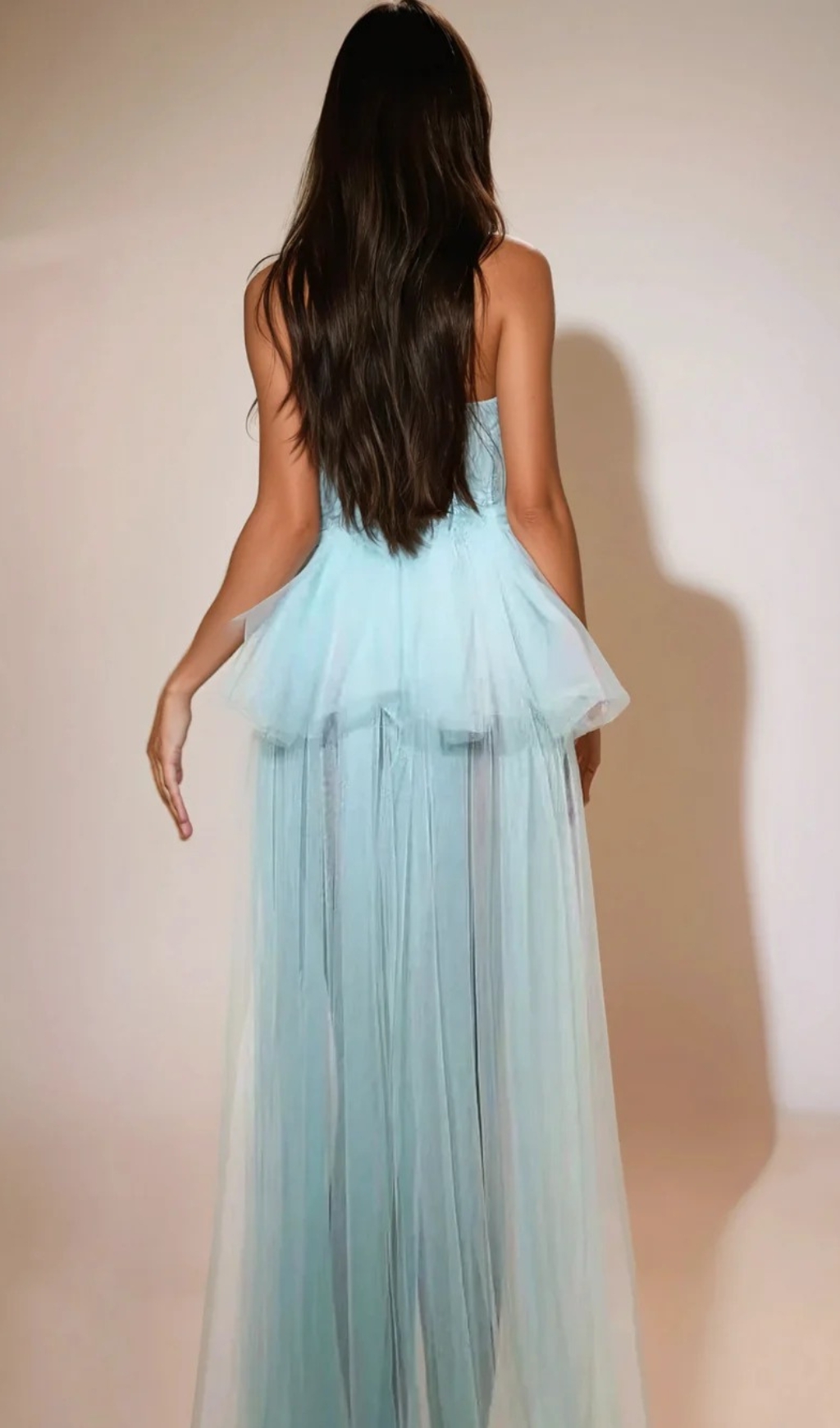 Fashionslee Women Kalene Strapless Ruffle Tulle Dress In Blue