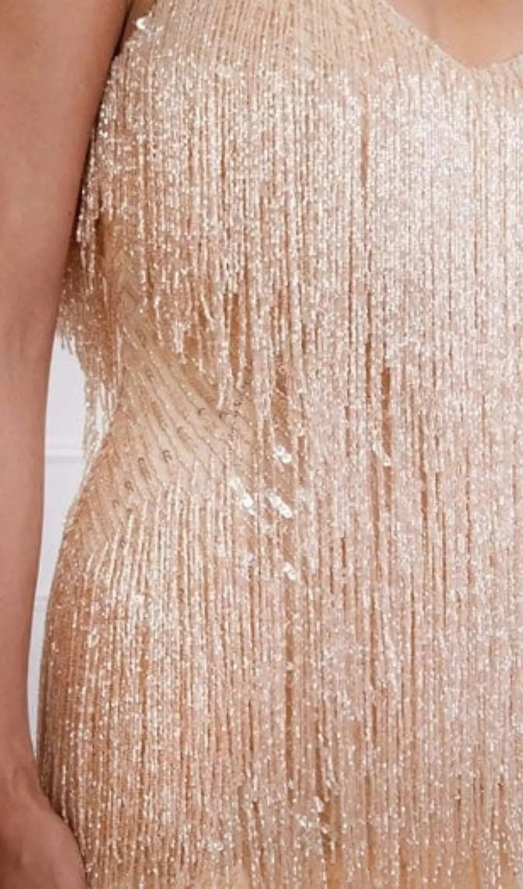 Fashionslee Women Tassel Feather Mini Dress In Beige