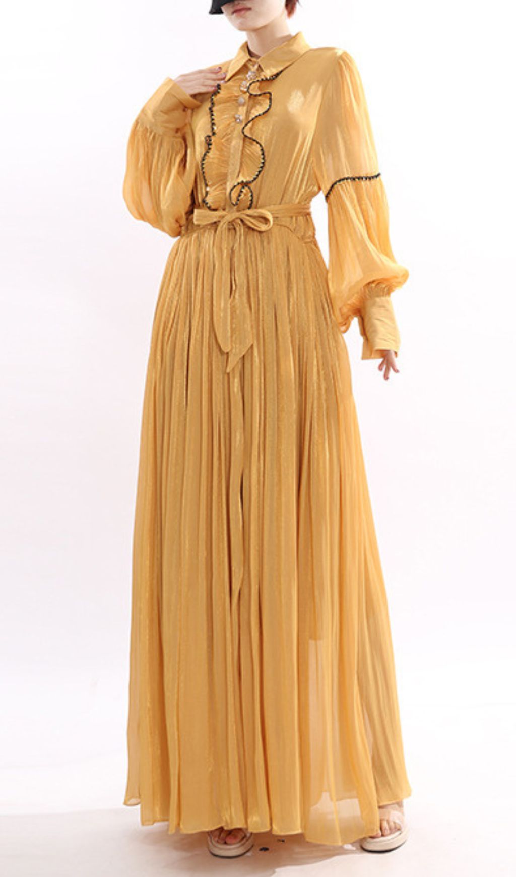 Fashionslee Women Jeseray Yellow Long Sleeve Maxi Dress