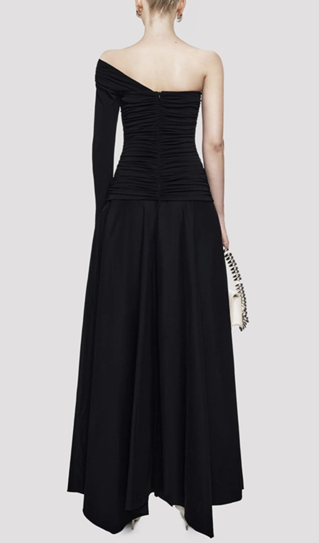 Fashionslee Women Harmon One-Shoulder Ruched Maxi Dress
