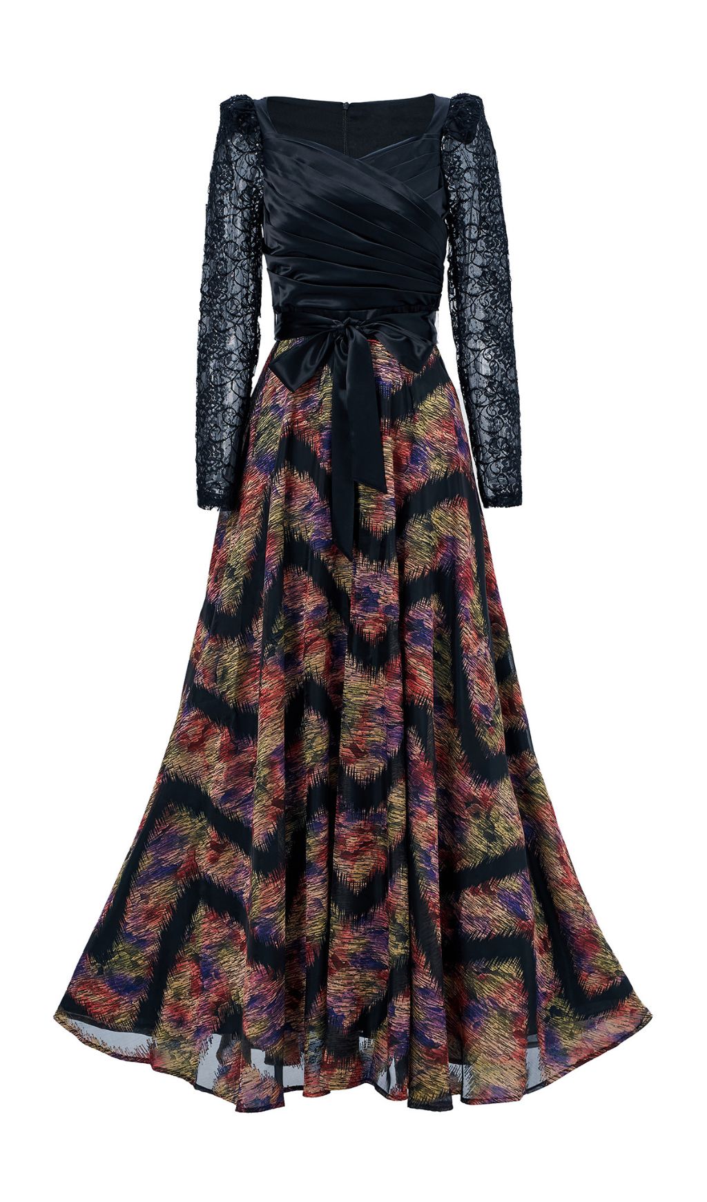 Fashionslee Women Ffan Ruched Long Sleeve Maxi Dress