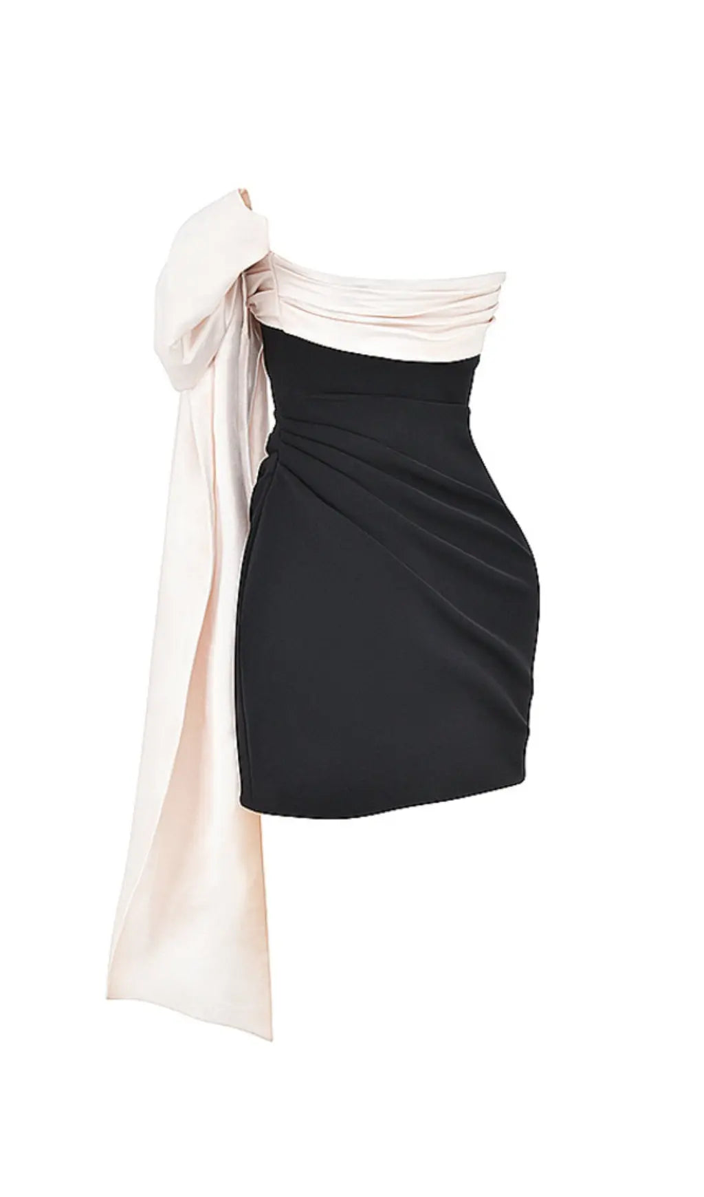 33b1b8520b951519ffc68544afe07bdb.jpeg Fashionslee Women Black & Ivory Bow Mini Dress