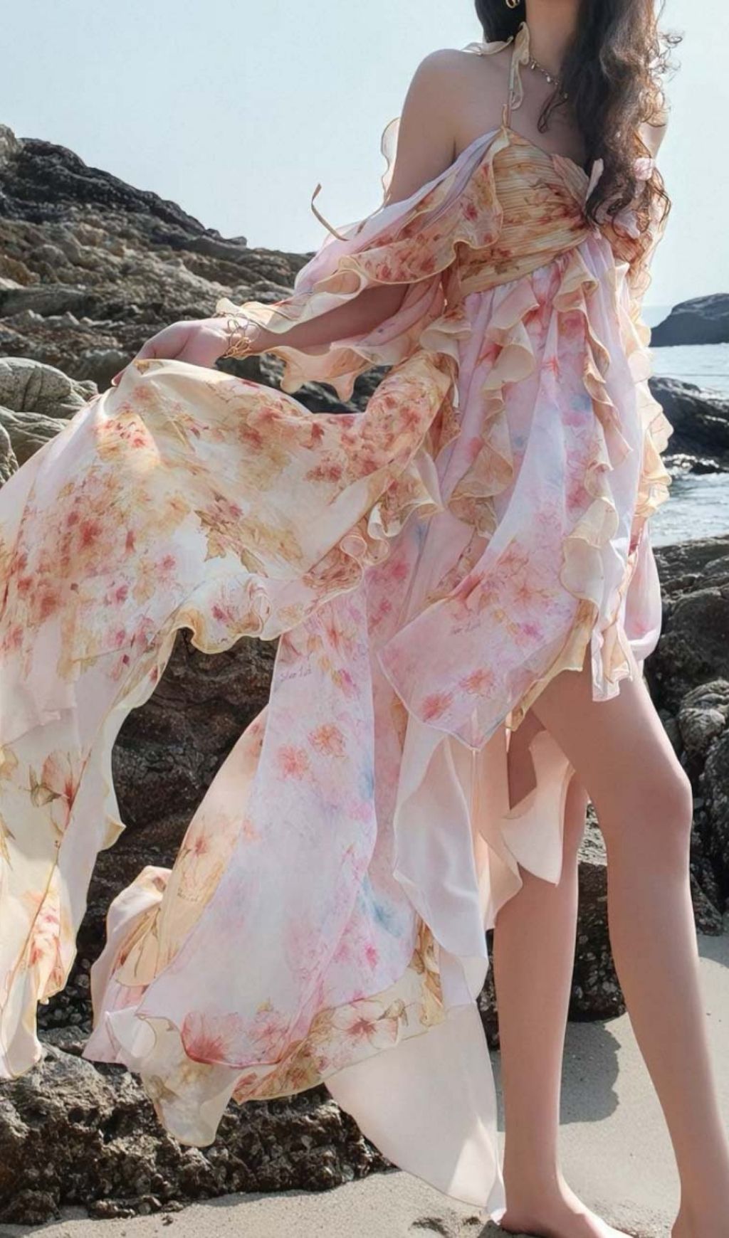 33cb7fc917abee7fb4106c69c5f970b2.jpg Fashionslee Women Komali Printed Butterfly Ruffle Maxi Dress