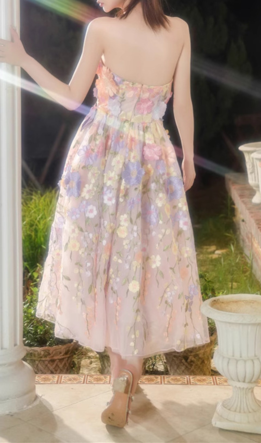 33dfbd7dd474c688899f977d99ebdfd8.jpg Fashionslee Women Danyale Strapless Flower Maxi Dress