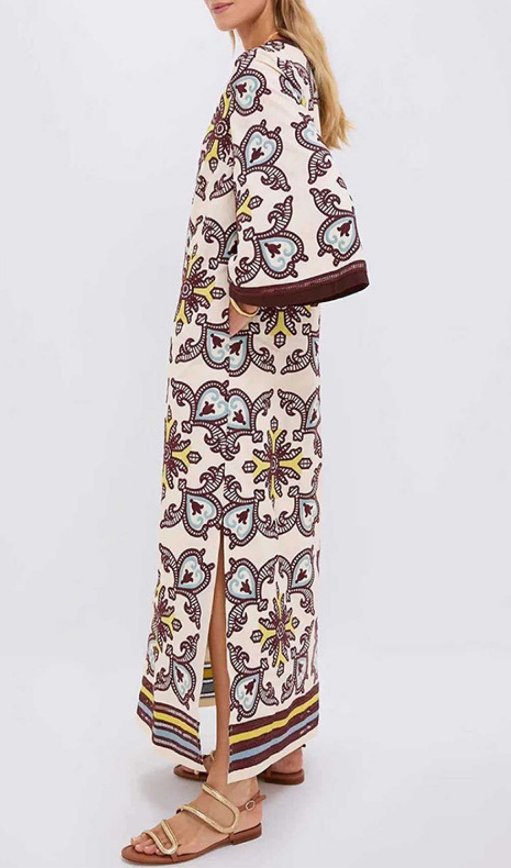 34023e271b8542d98b2d6d42f0dd3810.jpg Fashionslee Women Klemens Printed Long Sleeve Maxi Dress
