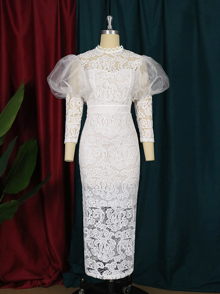 341e5e7cd9abb52252831abcd391f216.jpeg Fashionslee Women Aithne White Puff Sleeve Lace Midi Dress