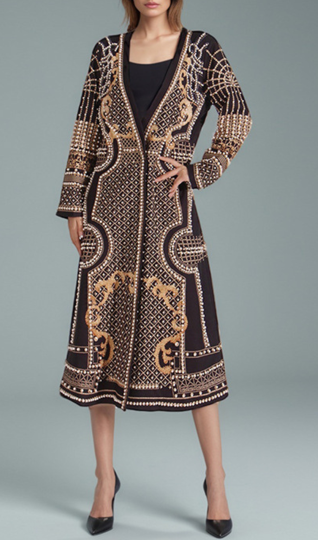 Fashionslee Women Cadilyn Vintage Pearl Coat