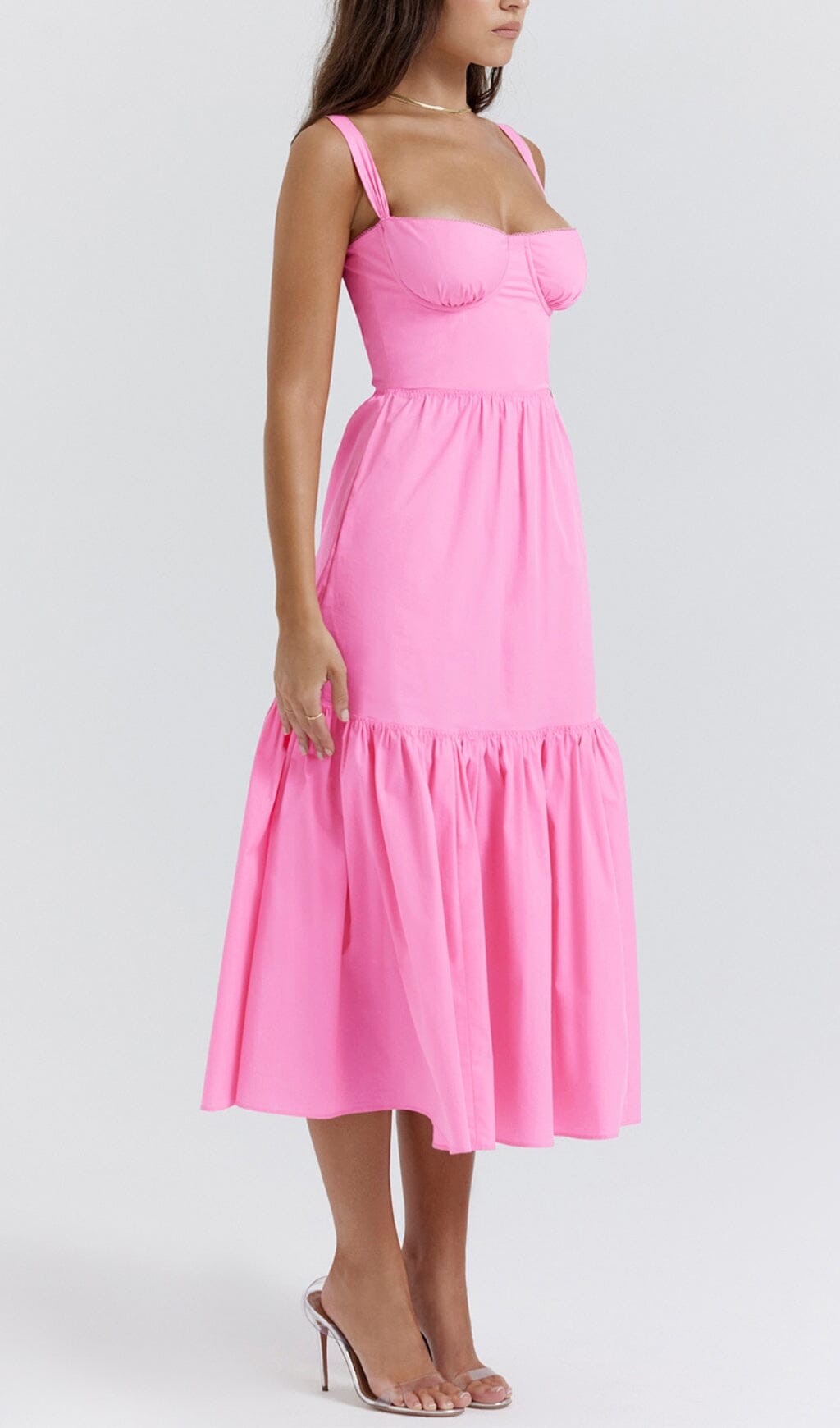 349b8dbe67c18e28f8f1a9f419d39f6f.jpeg Fashionslee Women French Pink Midi Sundress