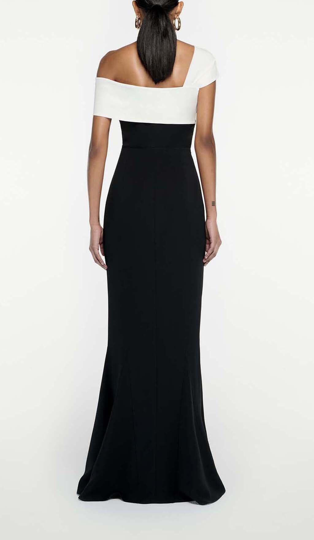 34abd4cefa091665ba8c715773ac41e3.jpeg Fashionslee Women Asymmetric Off-The-Shoulder Maxi Dress In Black