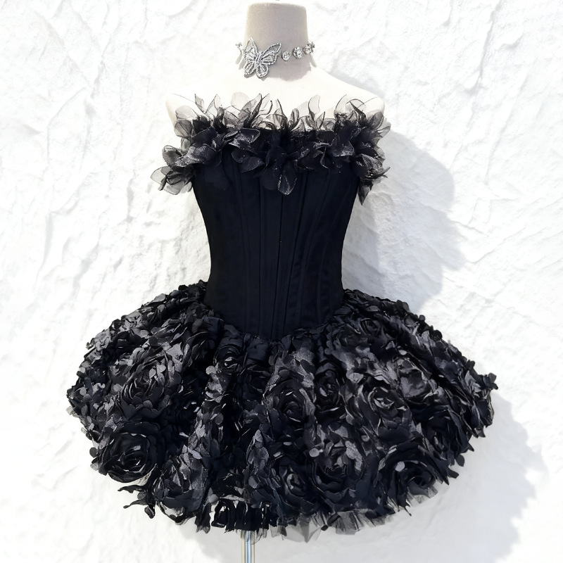 34bf7c86e65a64203473d4282a39e3a6.jpg Fashionslee Women Irma Strapless Corset Flower Mini Dress