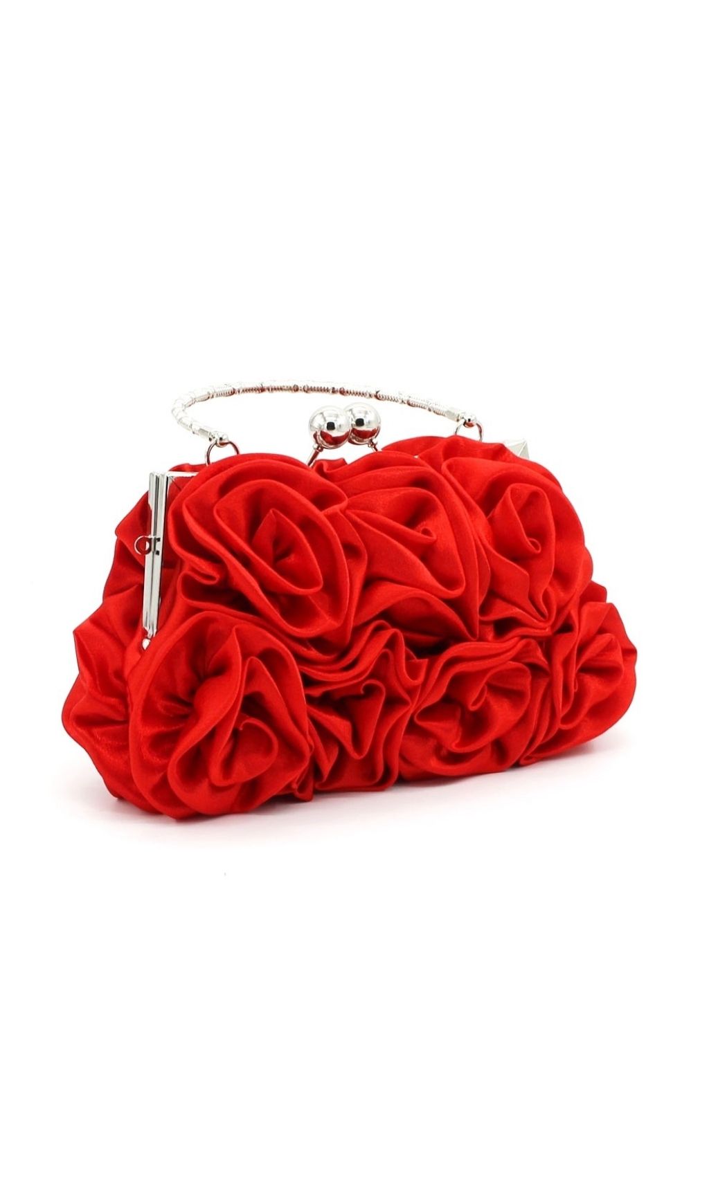 34c352463b8f27ed354710e91aa103ee.jpg Fashionslee Women Adahy Flower Satin Bag In Red