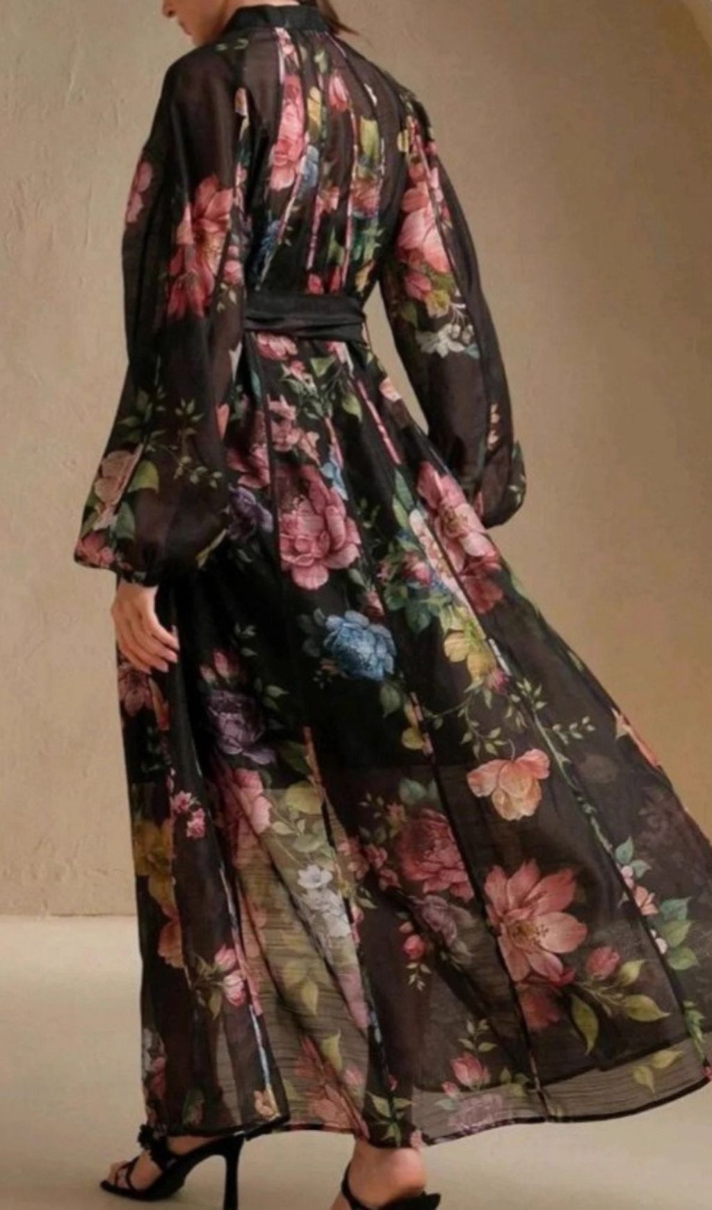 Fashionslee Women Gilad Printed Long Sleeve Maxi Dress
