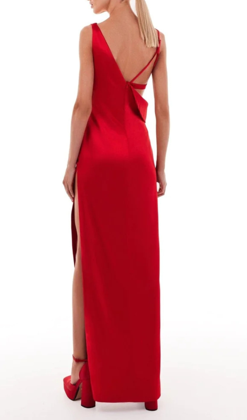 Fashionslee Women Brittnee Red Heart Embellished Maxi Dress