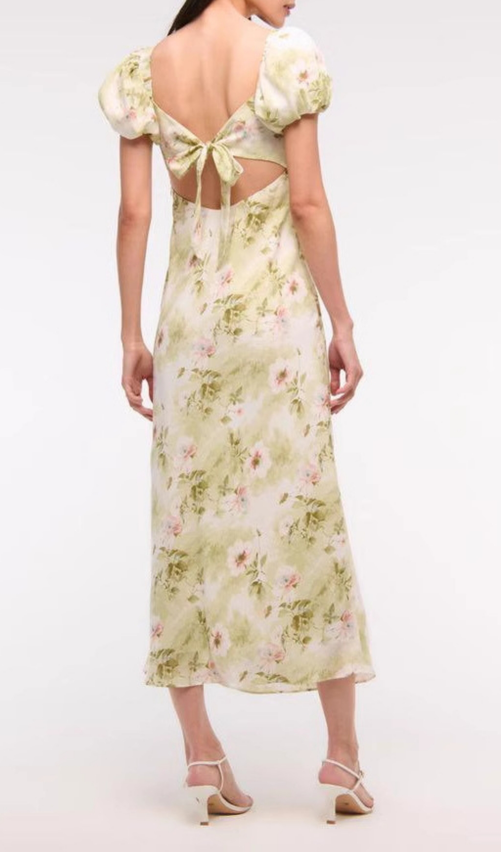 Fashionslee Women Eligio Floral Puff Sleeve Midi Dress