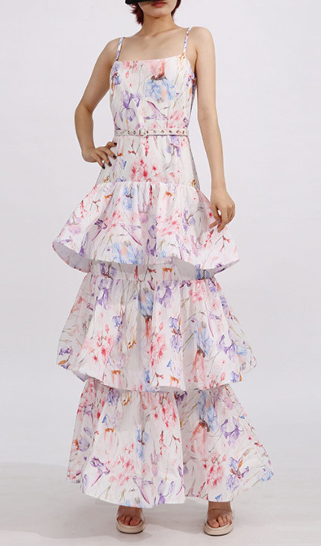 Fashionslee Women Elsinore Strappy Floral Printed Maxi Dress