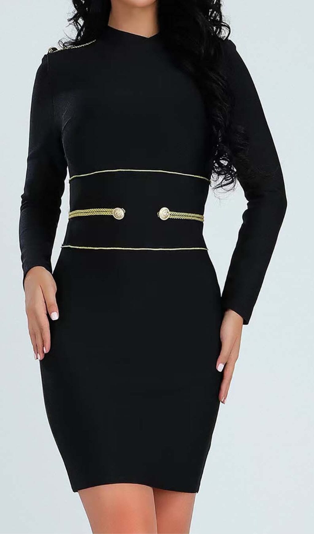 357821360d1fbb232f41c2654f1d6ed4.jpeg Fashionslee Women Long Sleeve Bandage Mini Dress In Black