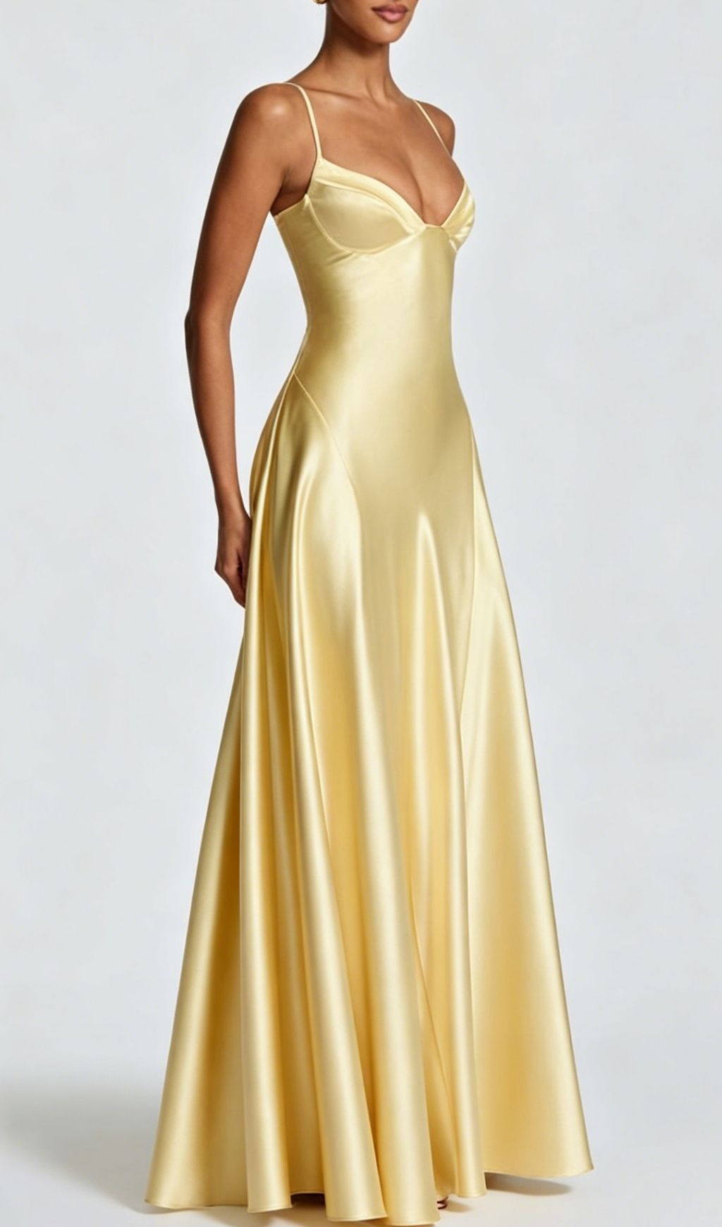 359a7f074b1543d819951daa0b72d265.jpg Fashionslee Women Krikor Yellow Strappy Satin Maxi Dress
