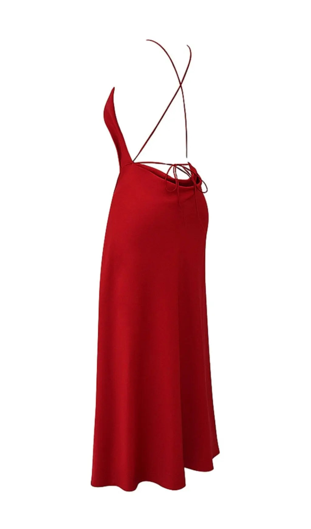 TRENDING RED ROSE SLIT MAXI DRESS - OWNCI