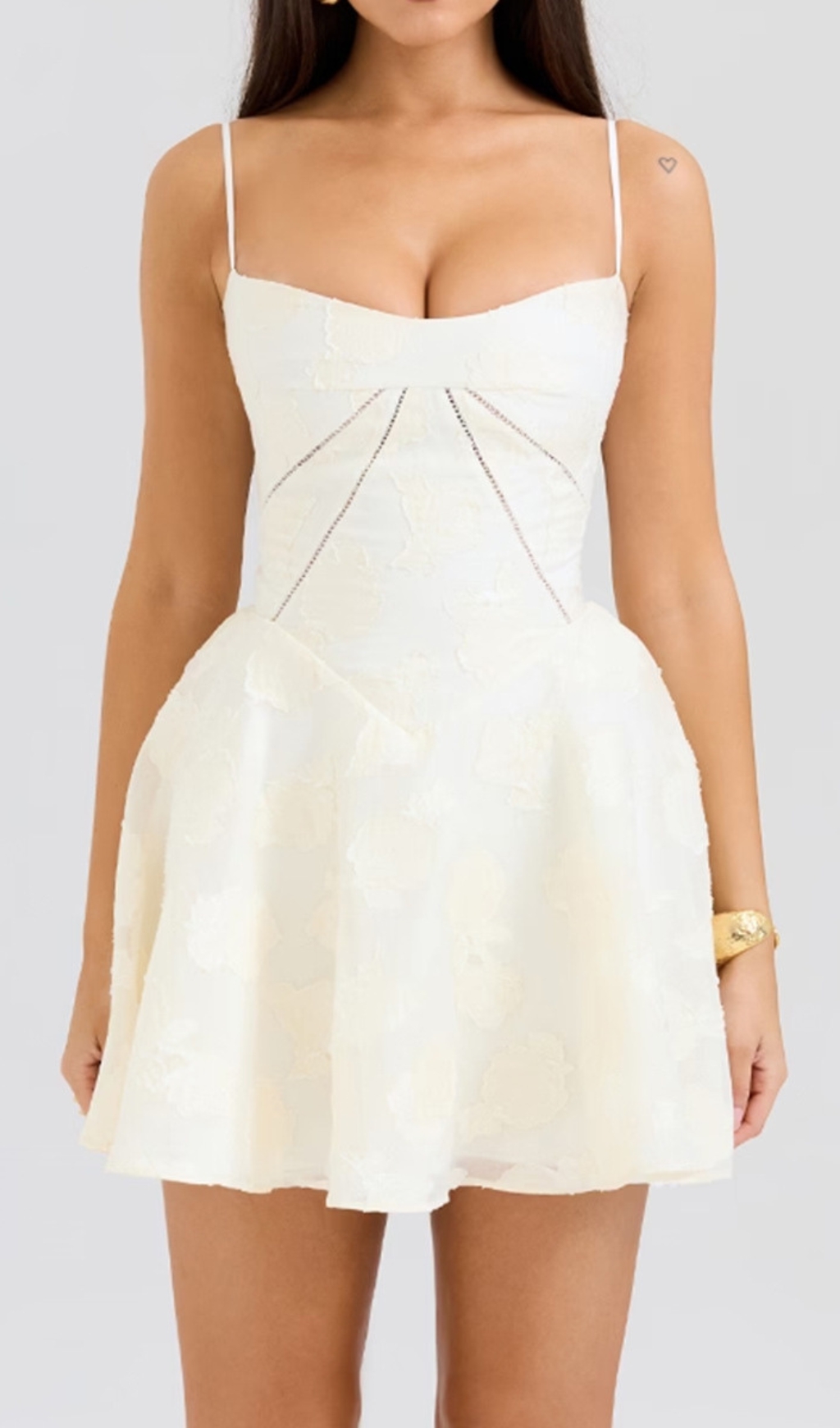 Fashionslee Women Didina White Lace-Up Mini Dress