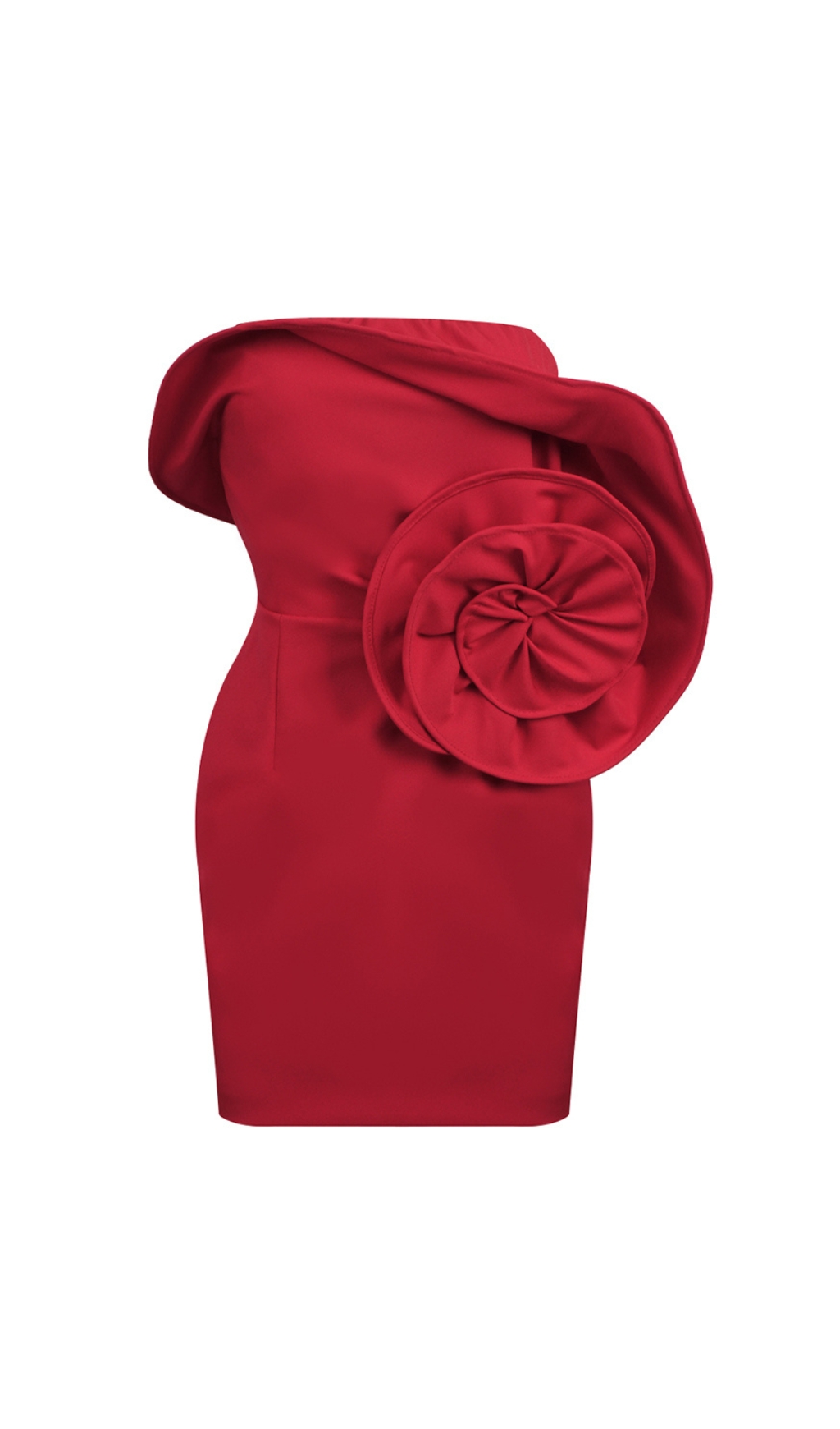363ced10a1f67bb3a8db9f4cbcc93cb6.jpg Fashionslee Women Cascada Red Strapless Flower Mini Dress