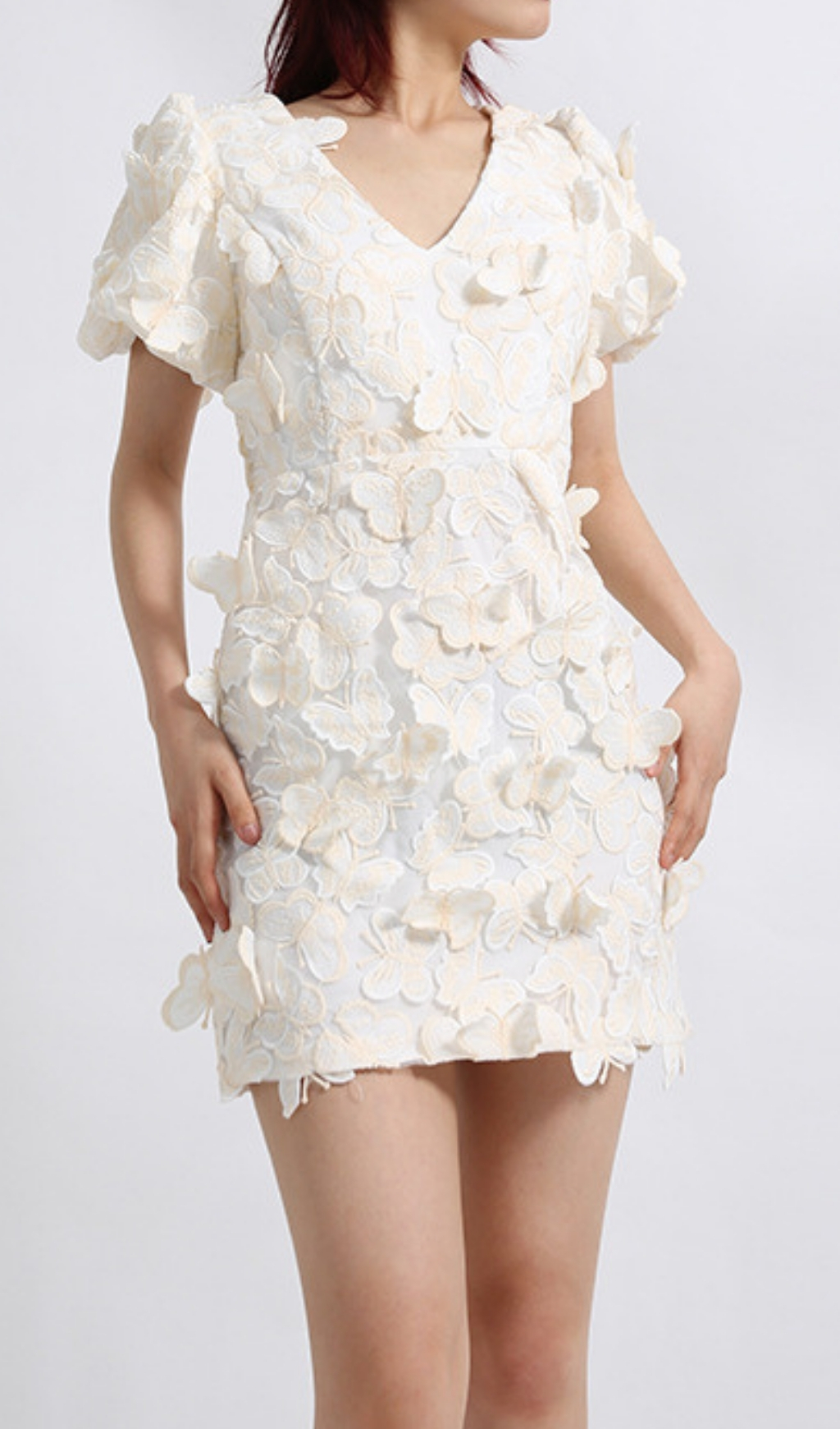 Fashionslee Women Eljah Butterfly Puff Sleeve Mini Dress