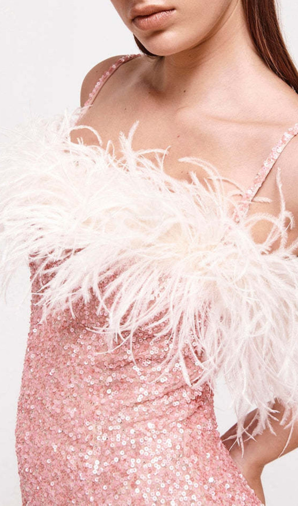 PINK SEQUIN FEATHER MIDI DRESS – VIRAL PARTY - OWNCI PINK SEQUIN FEATHER MIDI DRESS – VIRAL PARTY - OWNCI