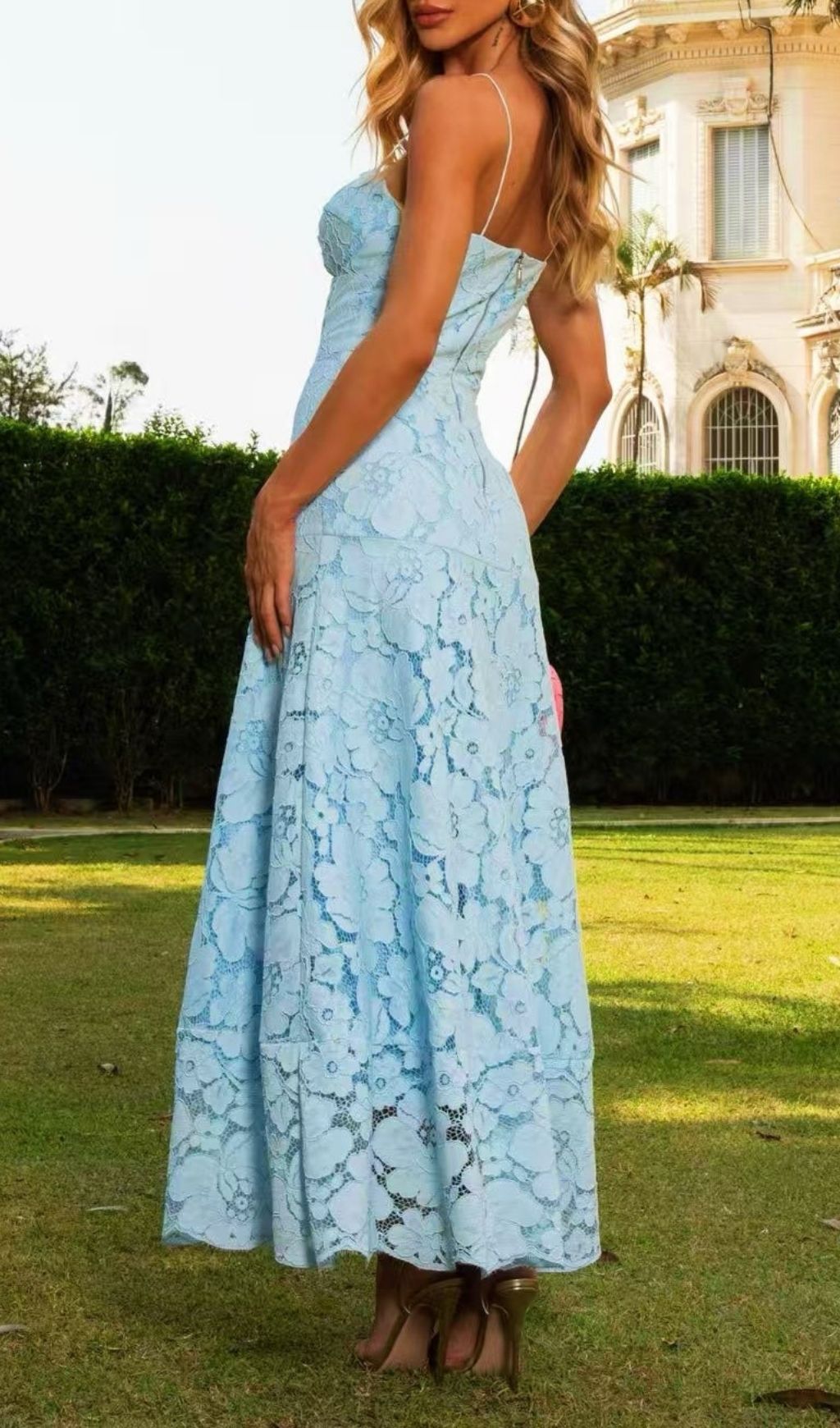 Fashionslee Women Dhanya Spaghetti Flower Midi Dress