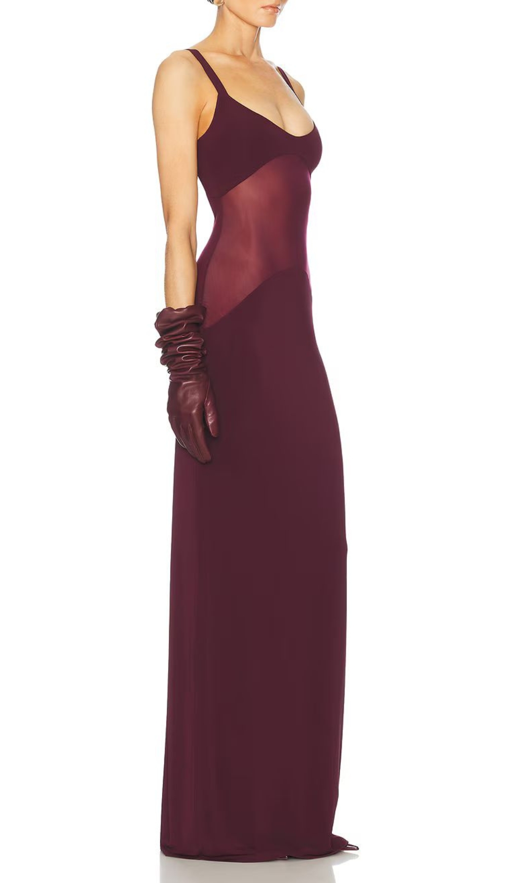 36a0974516060d291c4229b33ef8ad28.jpg Fashionslee Women Mesh Insert Maxi Dress Burgundy