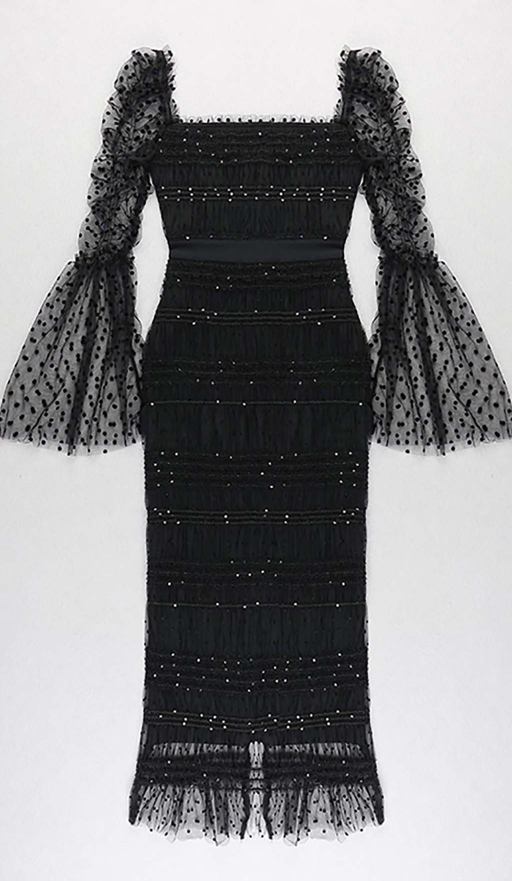 375a9858f4fe36e2fcfee93930cad364.jpeg Fashionslee Women Dot Mesh Midi Dress In Black