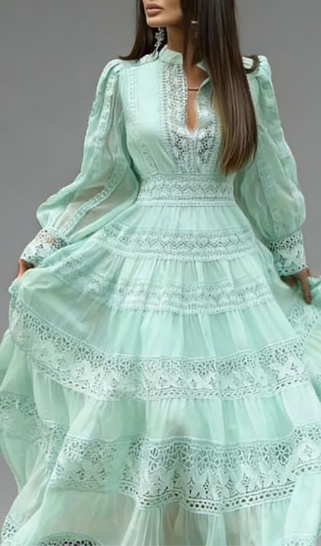 37658ef31ef46970096101b79cd09c64.jpg Fashionslee Women Kamara Green Long Sleeve Maxi Dress