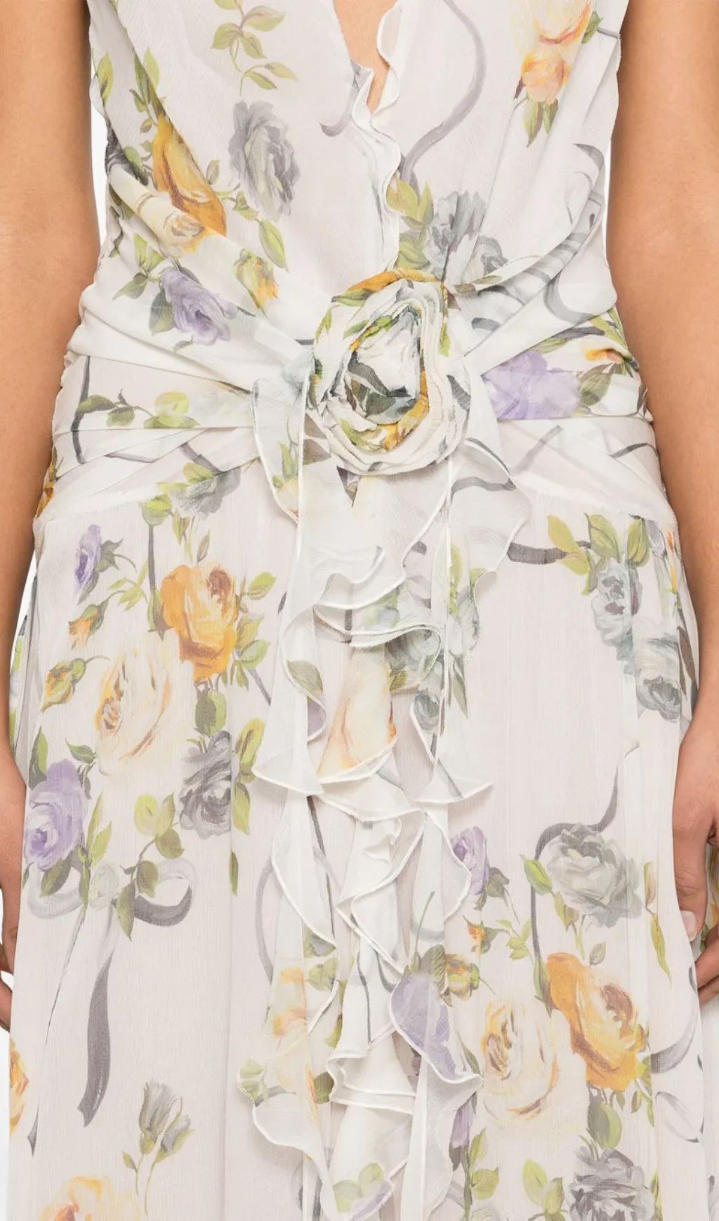 3767e8c2096985f1b88a24b5f7fbc770.jpg Fashionslee Women Florine Floral Halter Ruffle Maxi Dress